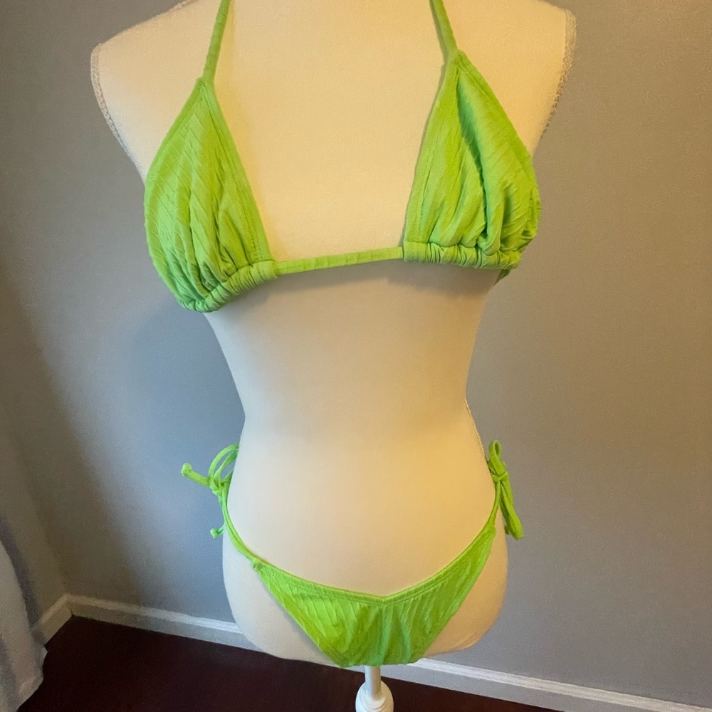 Green Triangle Bikini Set